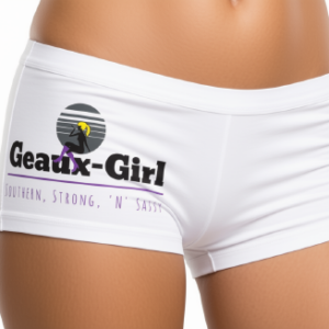 Geaux Girl Sun Logo on boy shorts